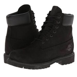 TIMBERLAND 6 Inch Premium Waterproof Boot In Black Size 6Y/W8